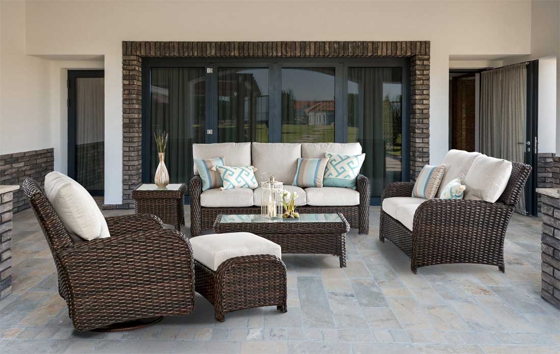 St Croix All Weather Resin Wicker Furniture Sets, Tobacco 